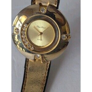 VTG Pierre Nicole Watch Gold Japan Part Hong Kong Rare Rhinestones Movement Lady